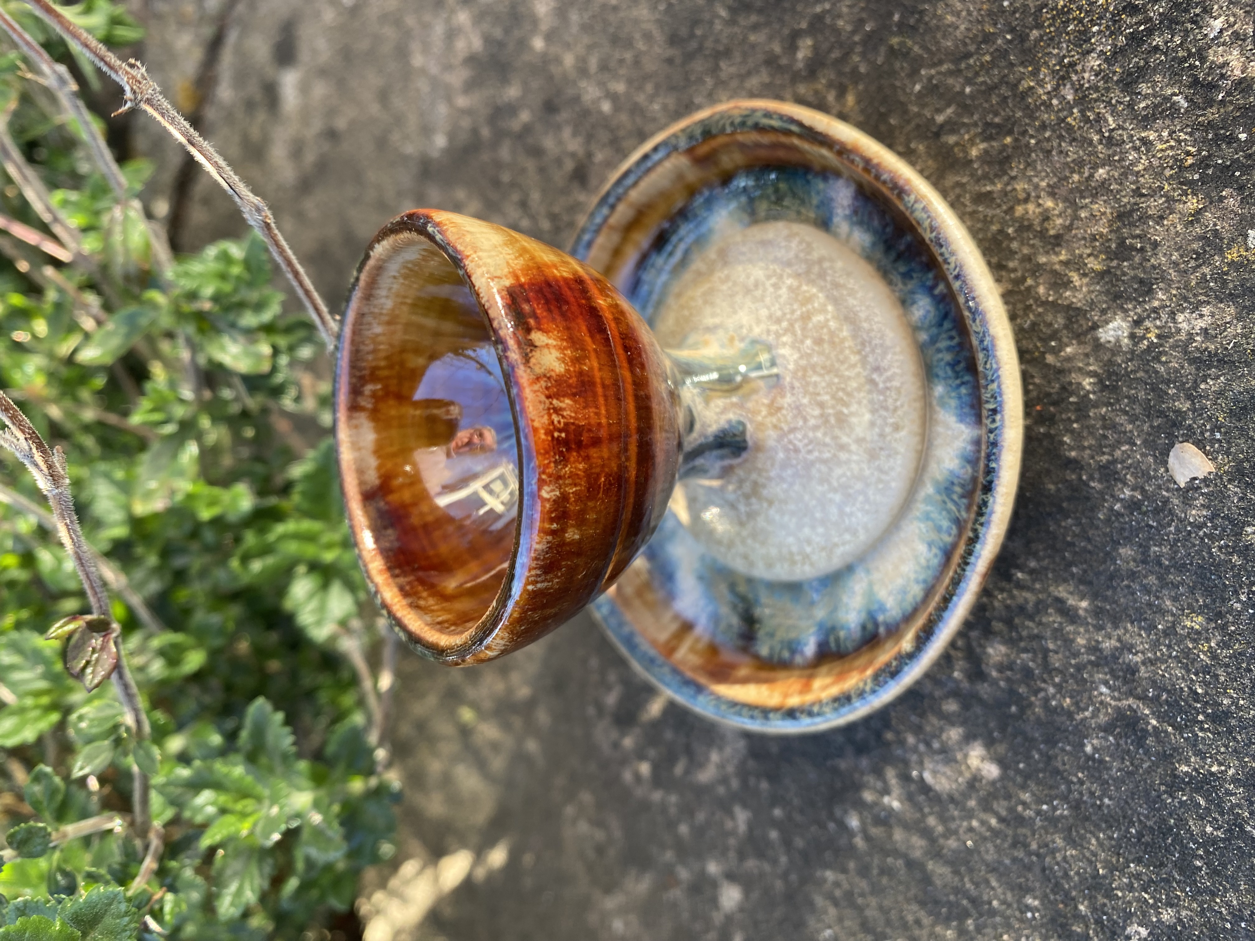 Handmade Ceramic Egg Cup and saucer