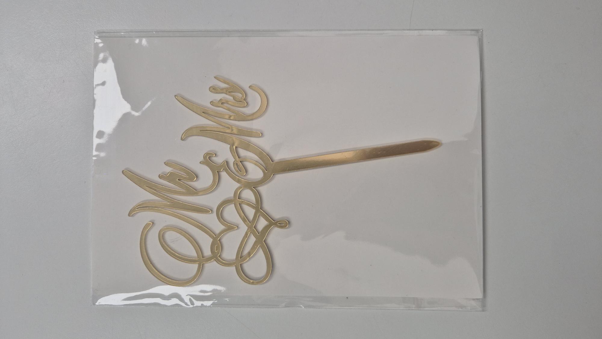 plaquette MR & MRS 6 model différents couleur or