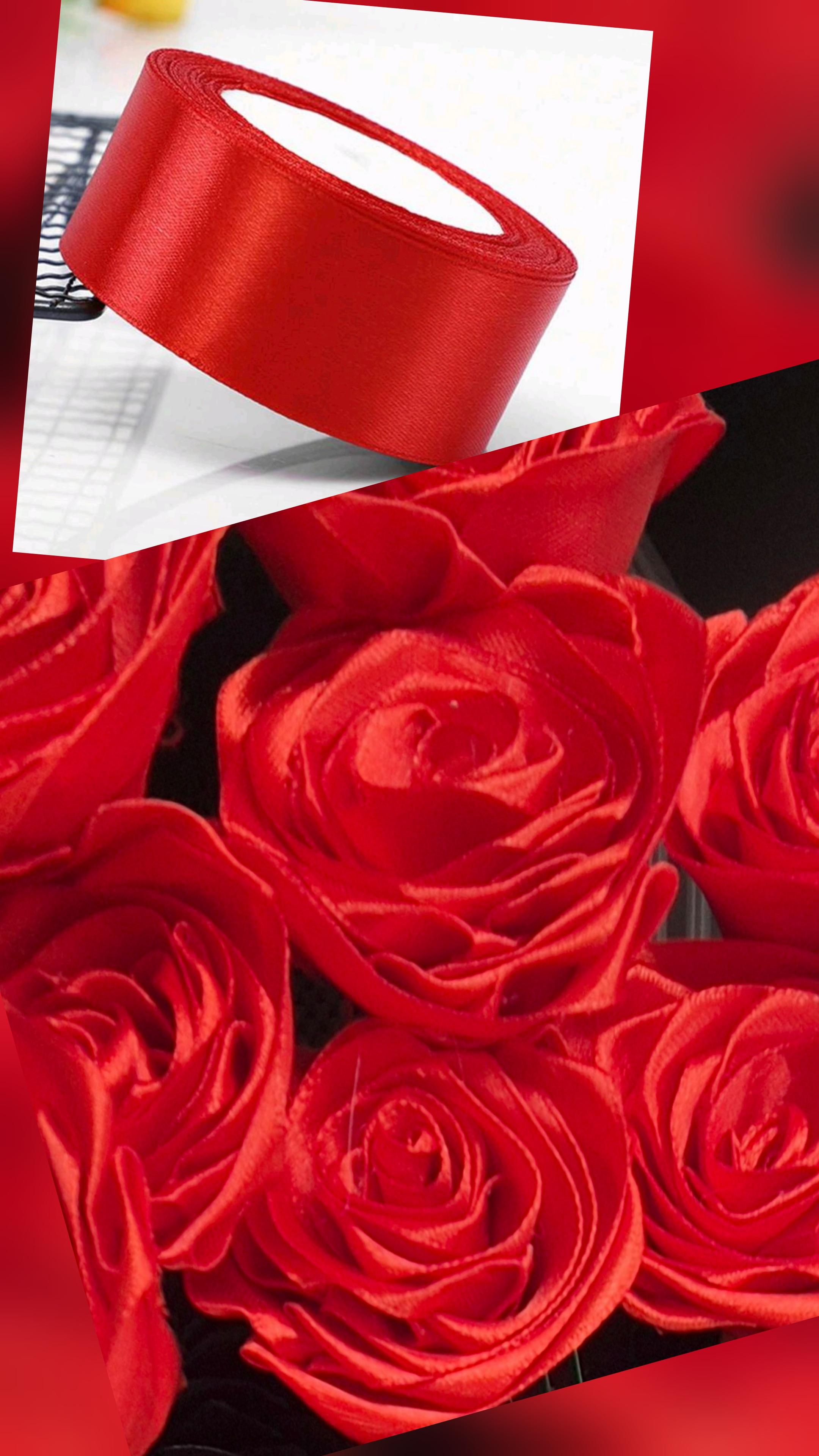 Bouquet de 10 à 50 rose rouge ruban satin