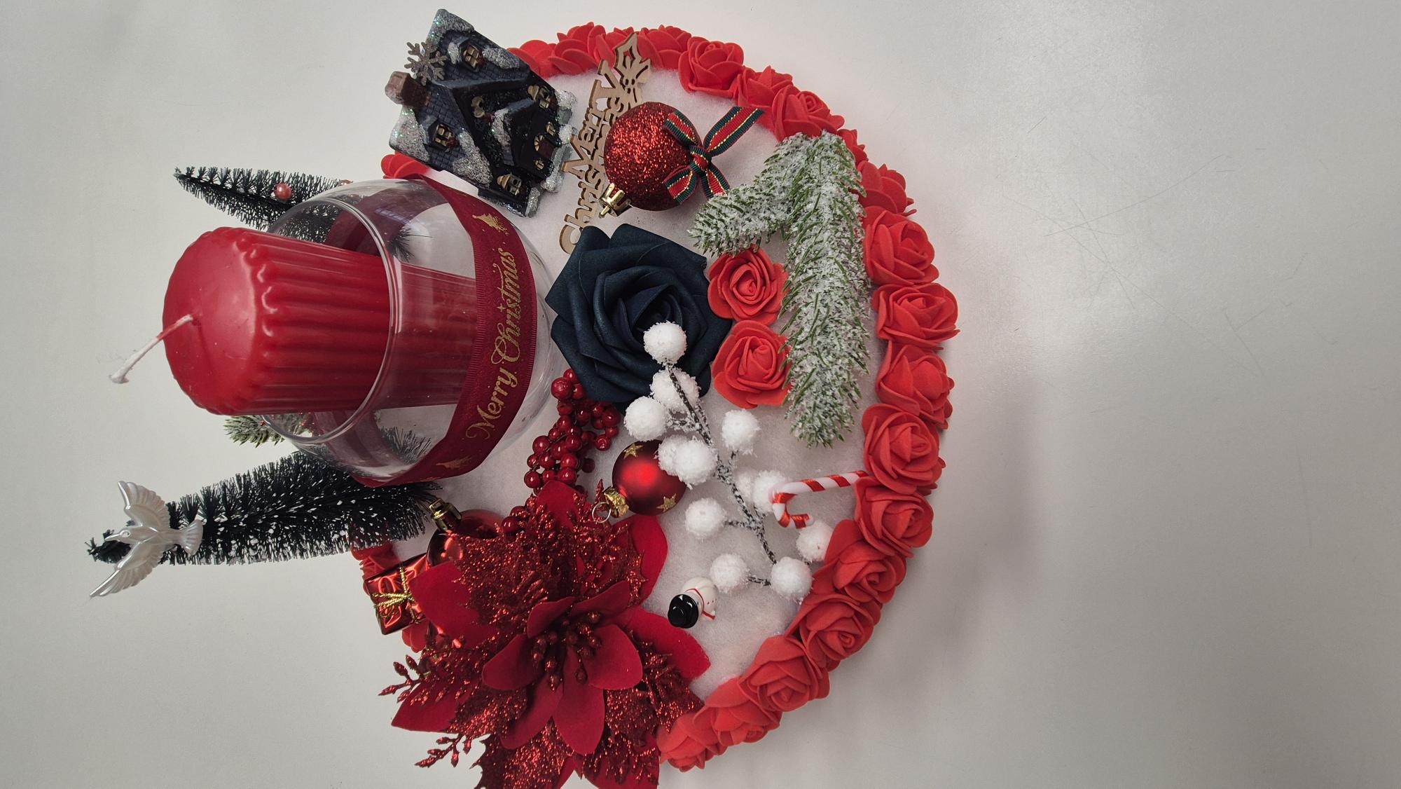 centre de table avec décorations et bougie