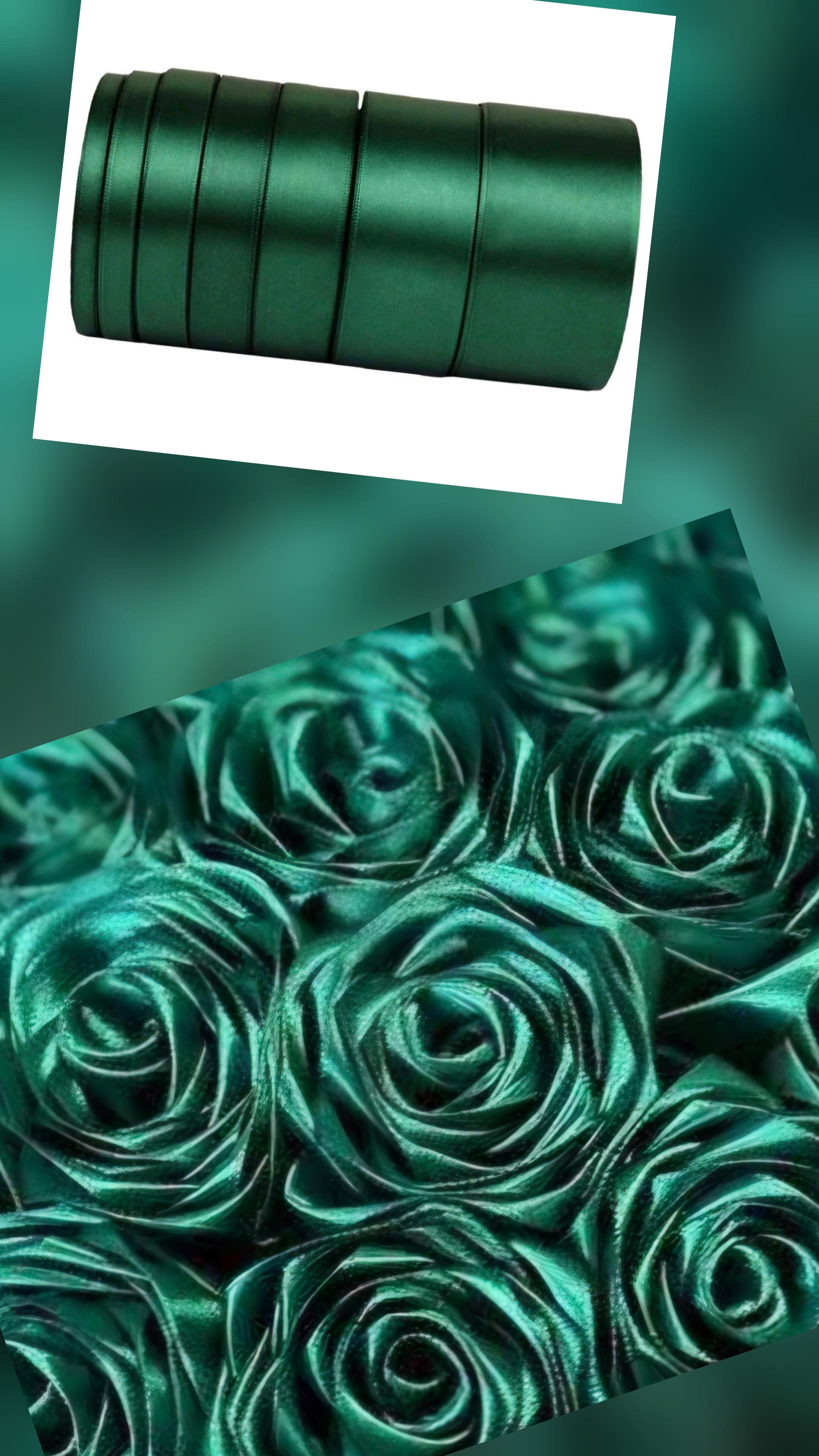 Bouquet de 10 à 50 rose vert sapin ruban satin