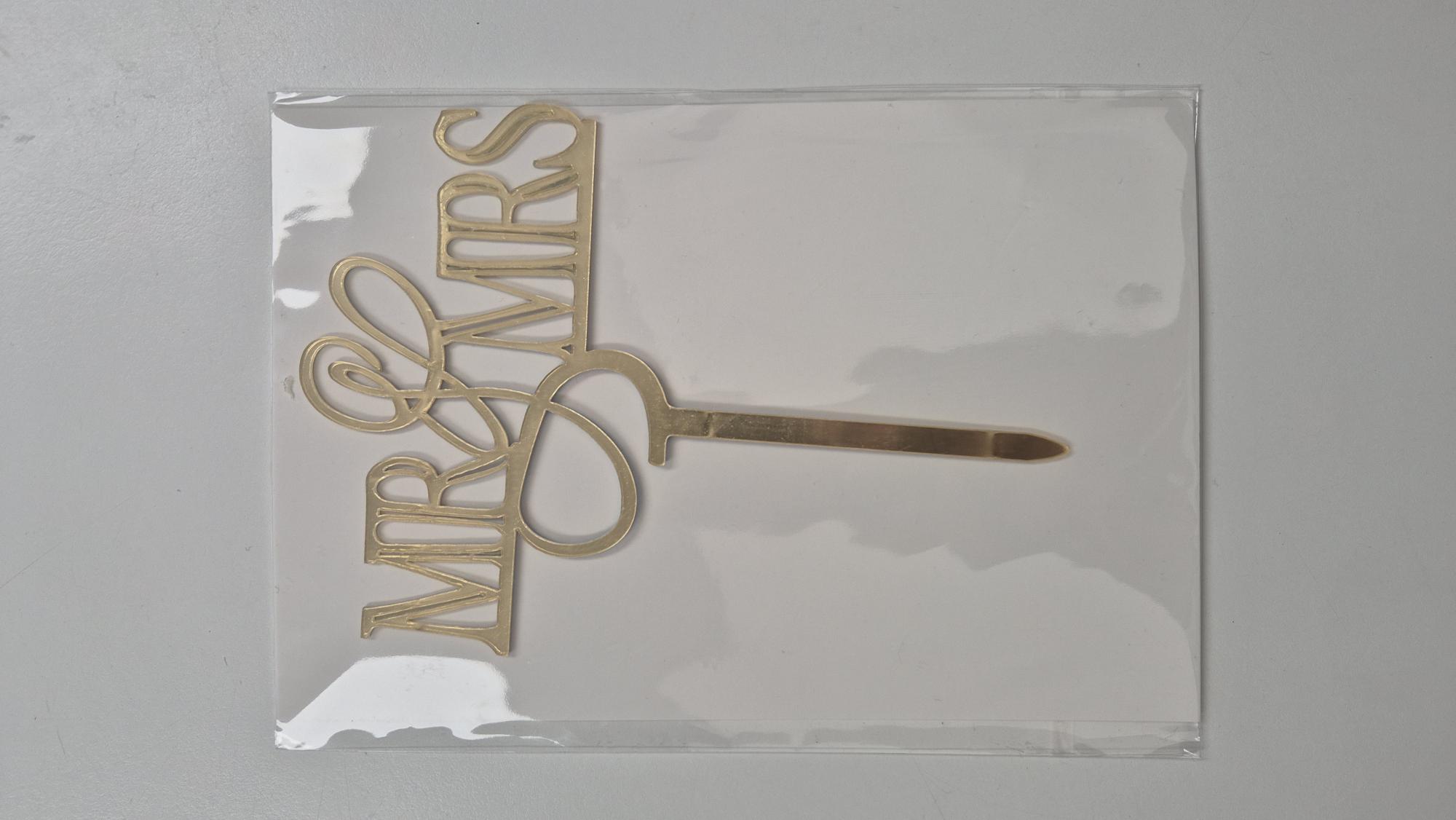 plaquette MR & MRS 6 model différents couleur or