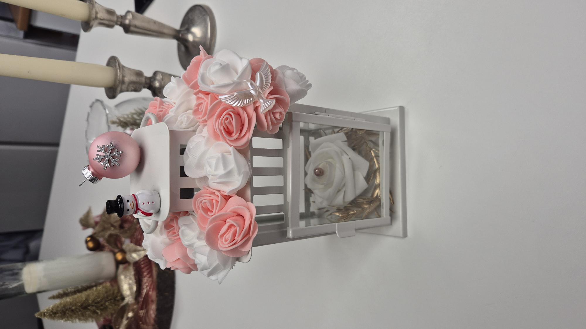 lanterne blanc et rose clair