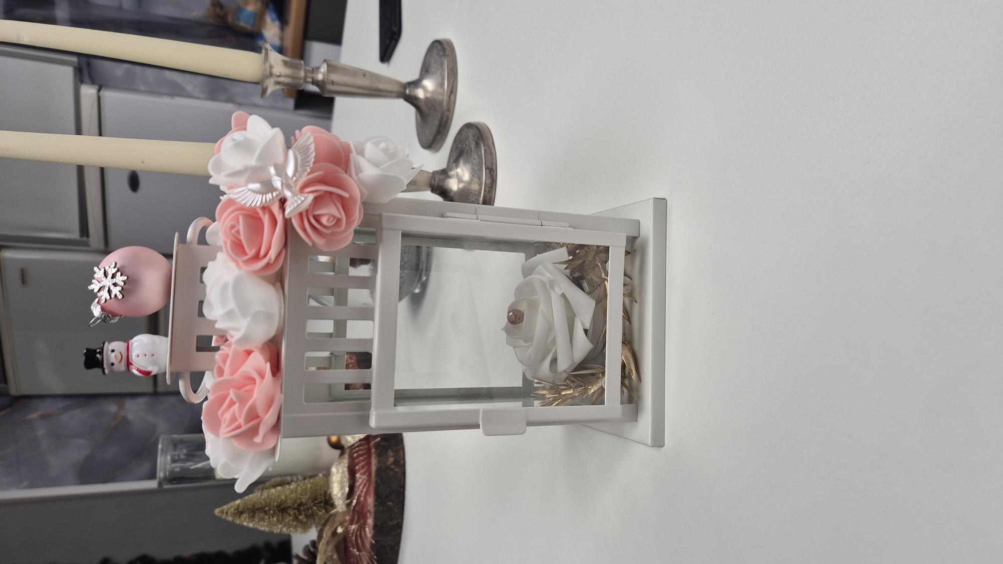 lanterne blanc et rose clair