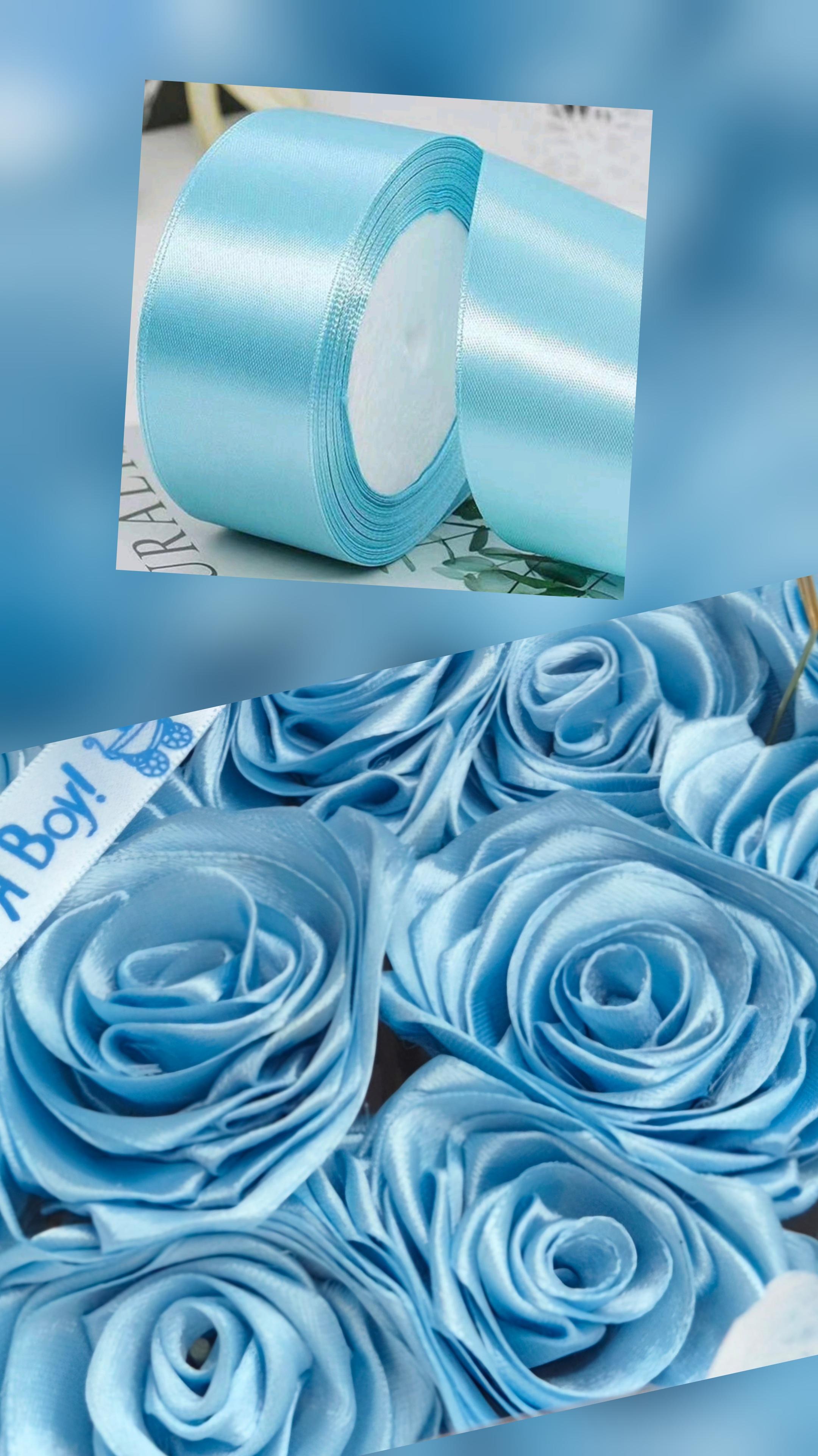 Bouquet de10 à 50 rose bleu azur ruban satin