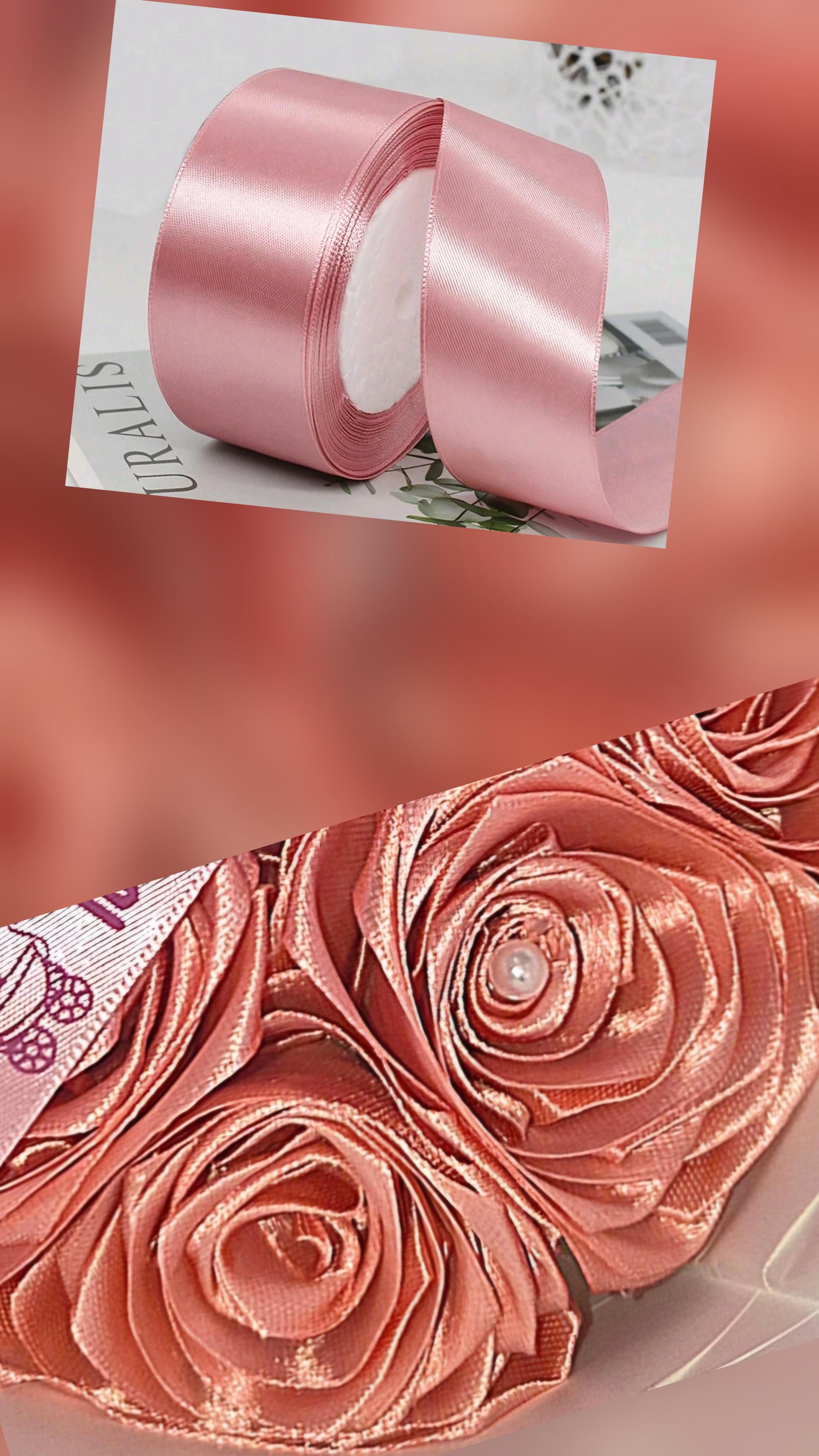 Bouquet de 10 à 50 rose rose ruban satin