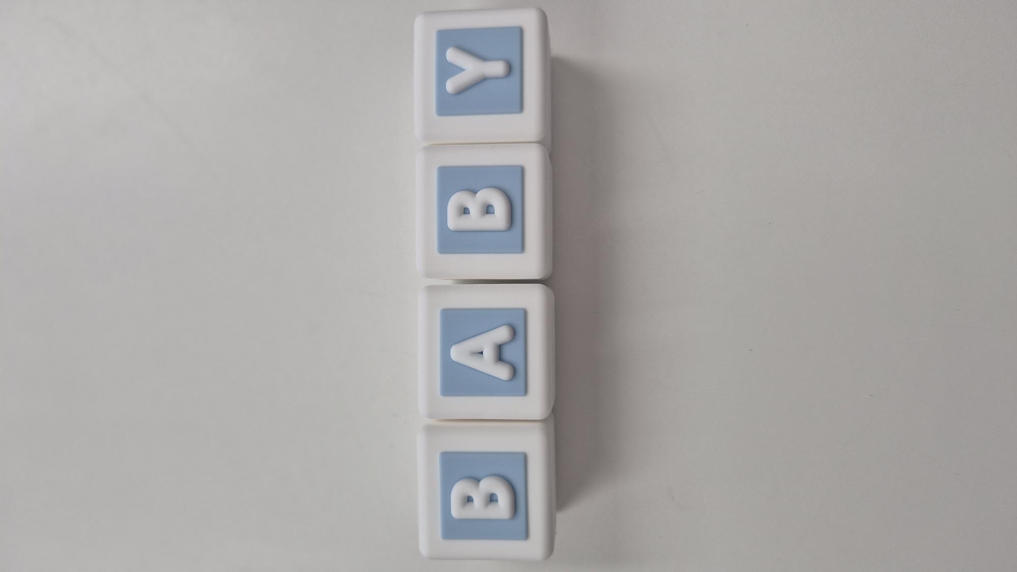 cube écriture baby bleu