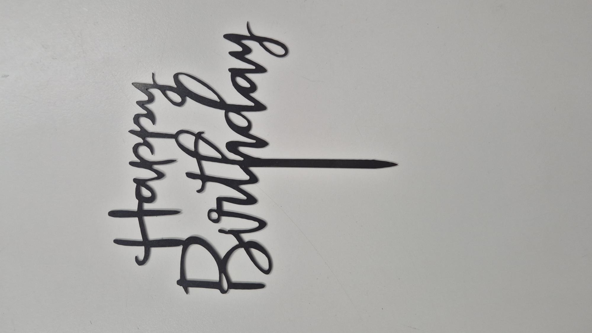 plaquette happy birthday or, noir ou rose 