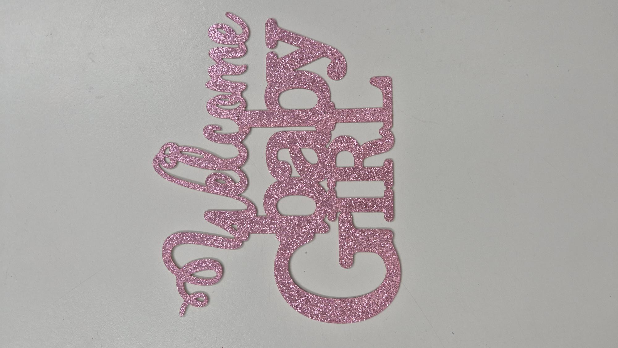 plaquette welcome fille rose