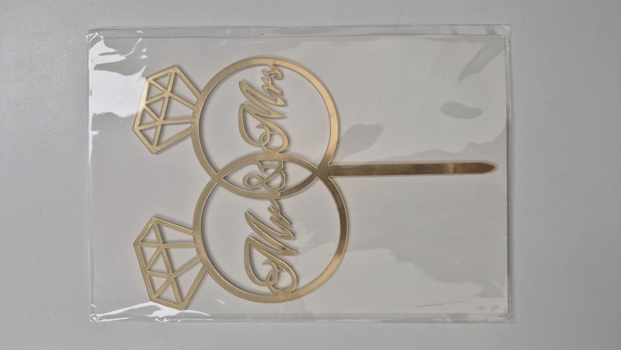 plaquette MR & MRS 6 model différents couleur or