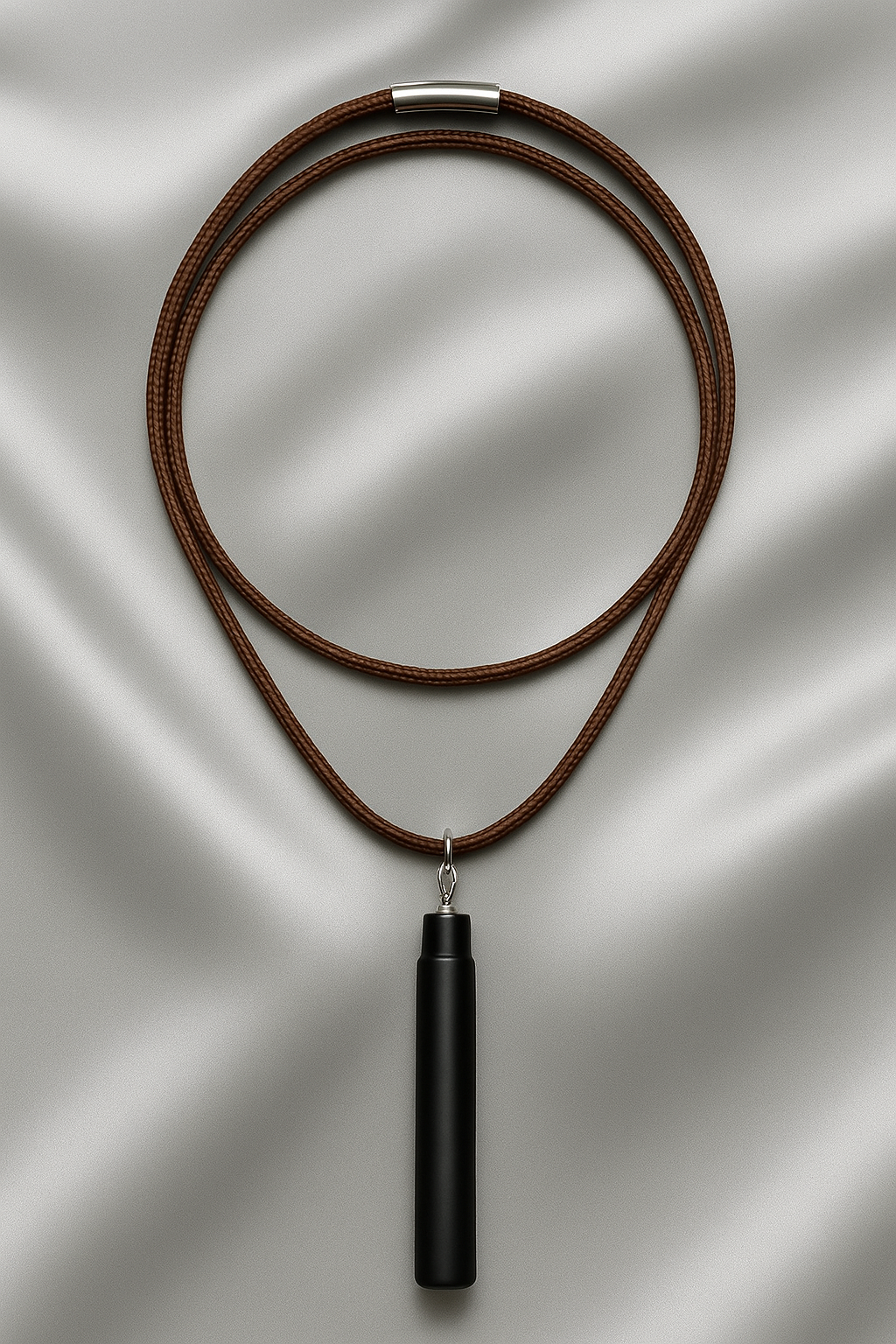 Single CIAS G5™ Vitacell Energy Pod on Brown Leather Braided Necklace  51cm