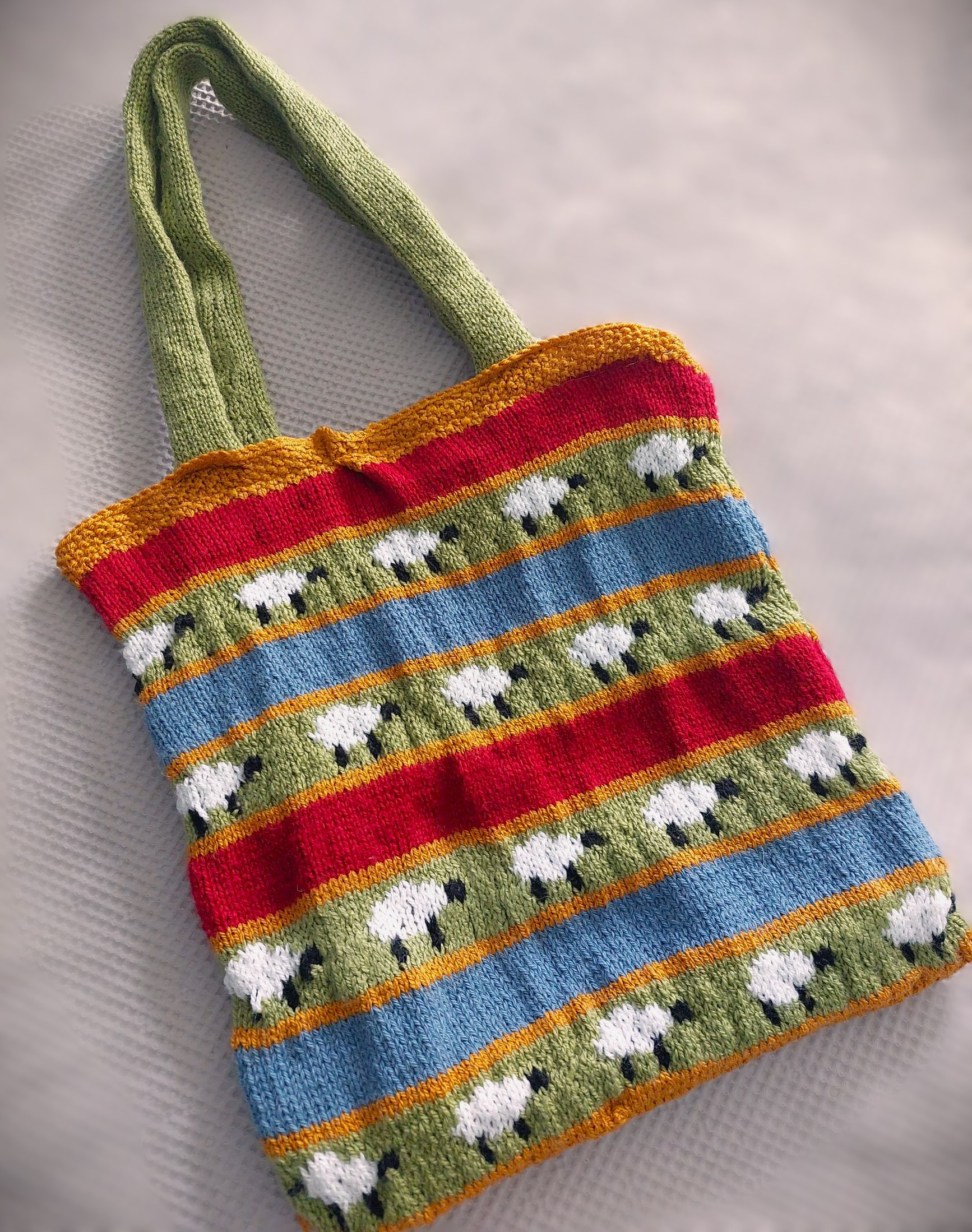 Stripey Sheep Bag Knitting Pattern