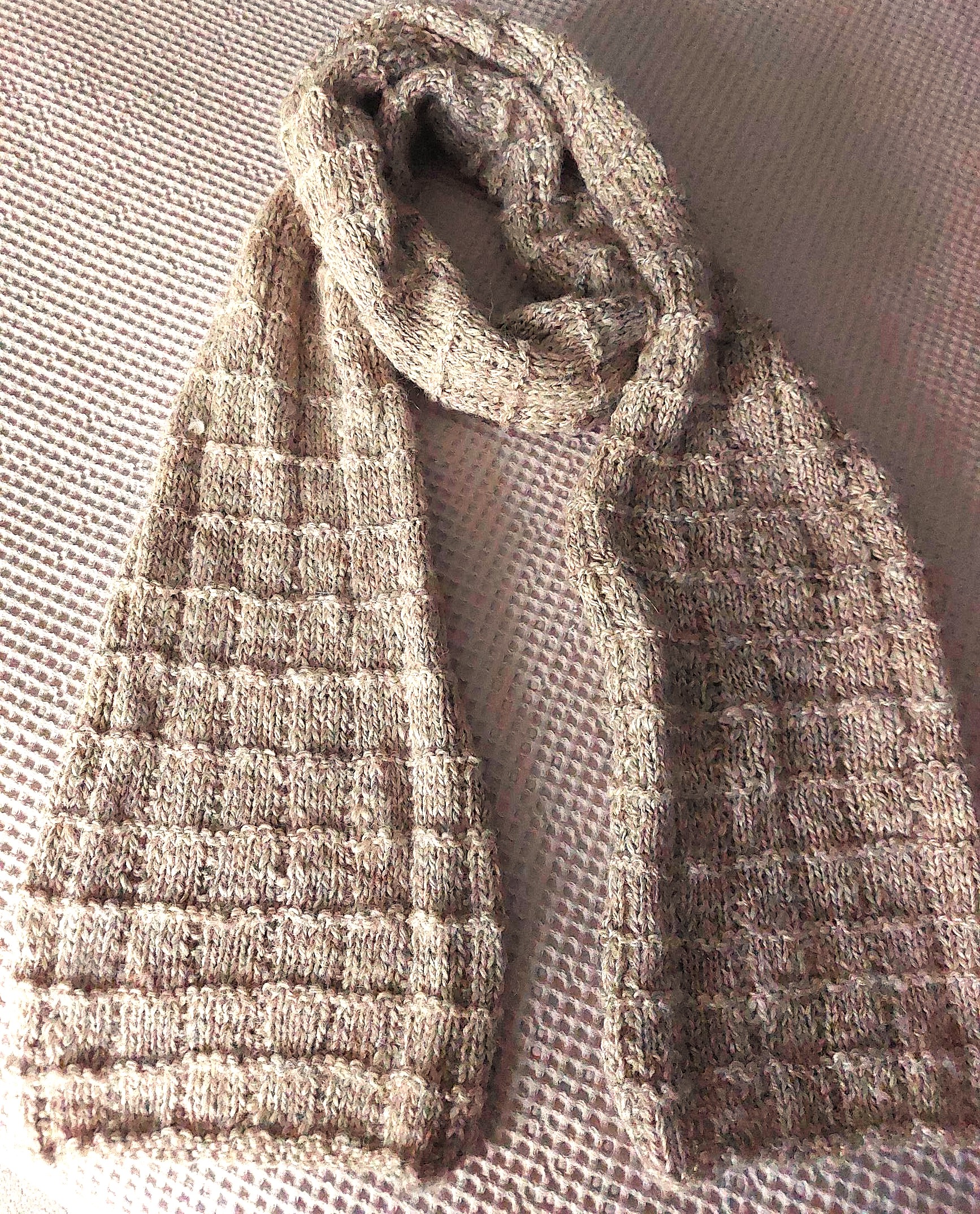 Cube Scarf and Fingerless Mitts Knitting Pattern