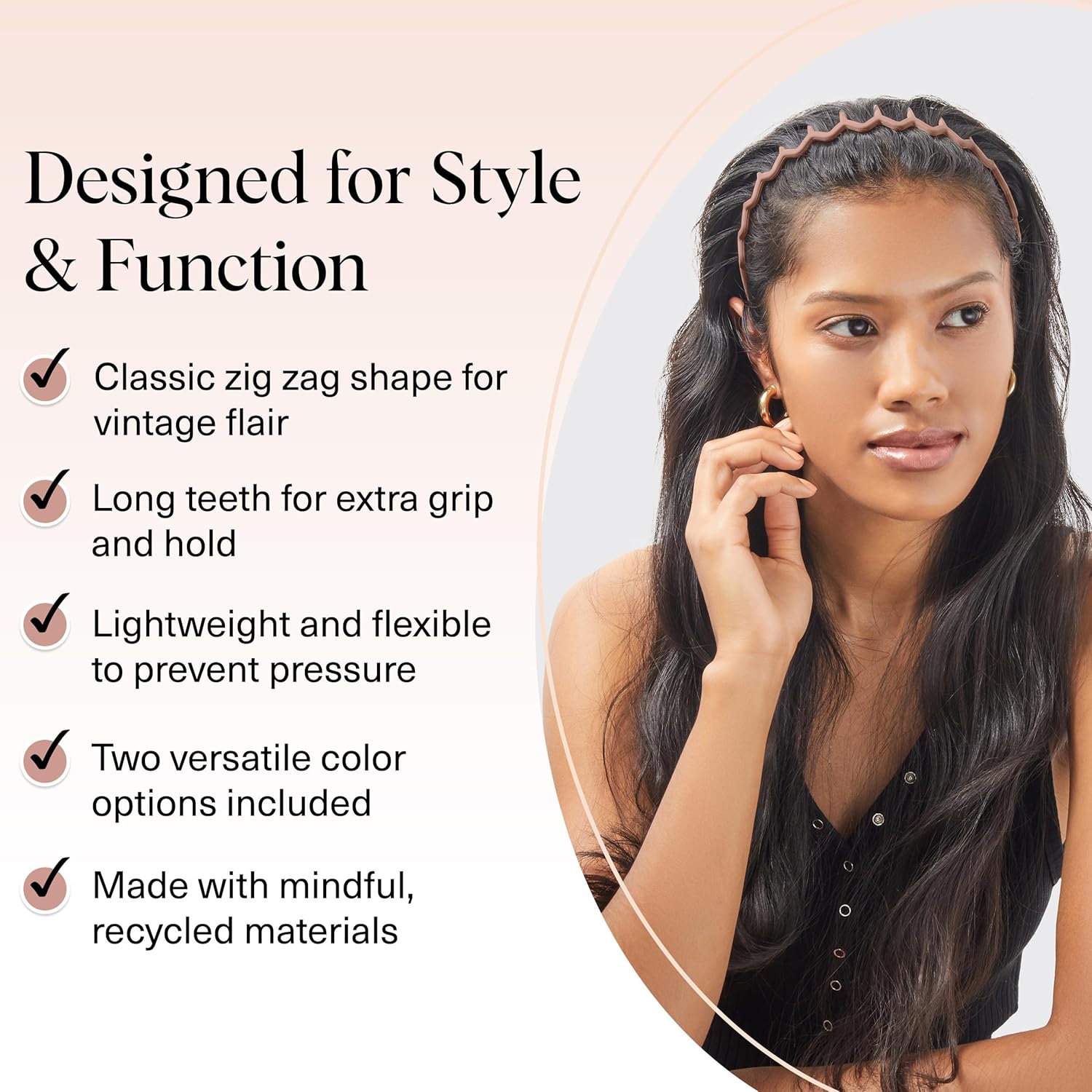 Kitsch Zig Zag Headbands for Women 2 pcs