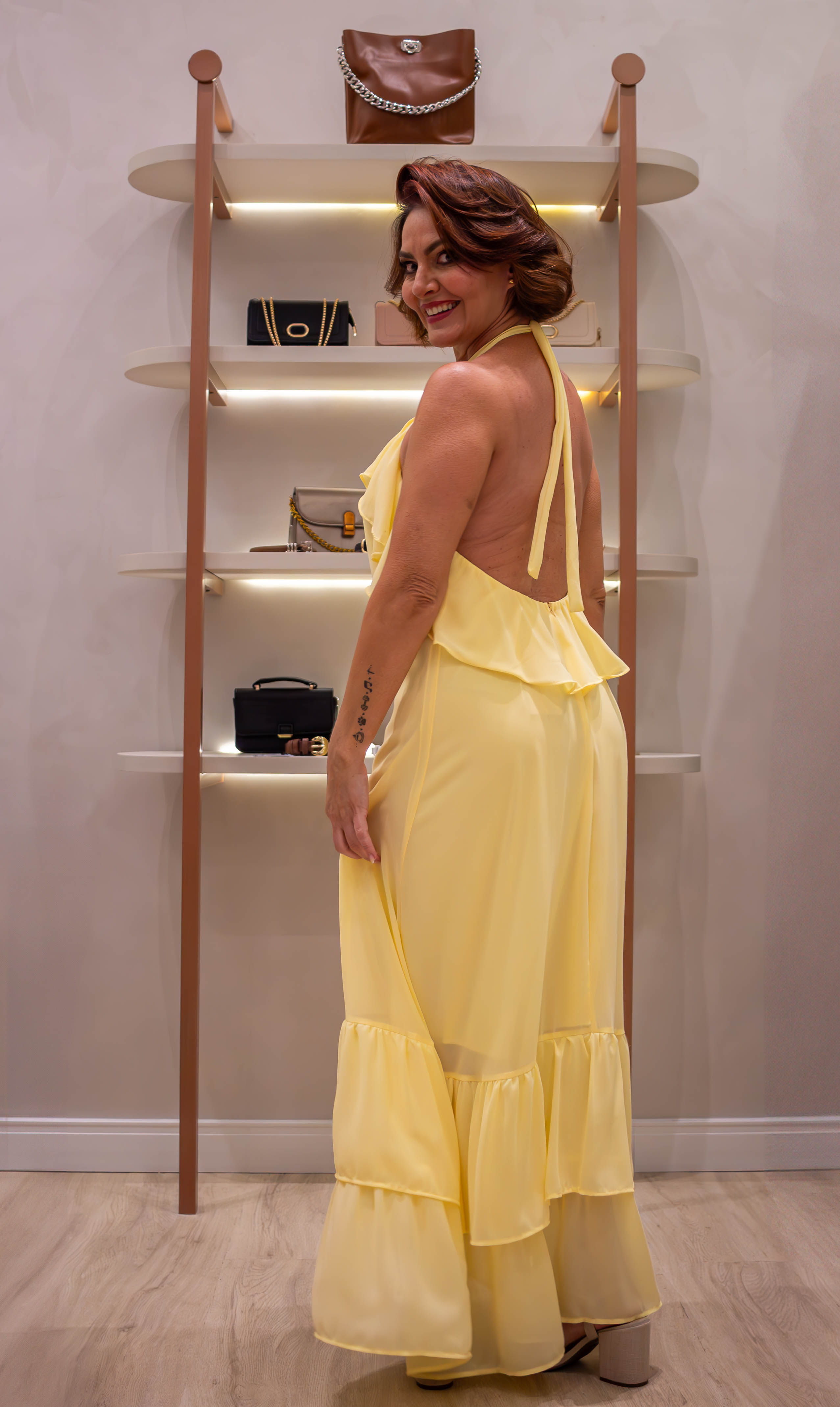 Vestido longo amarelo