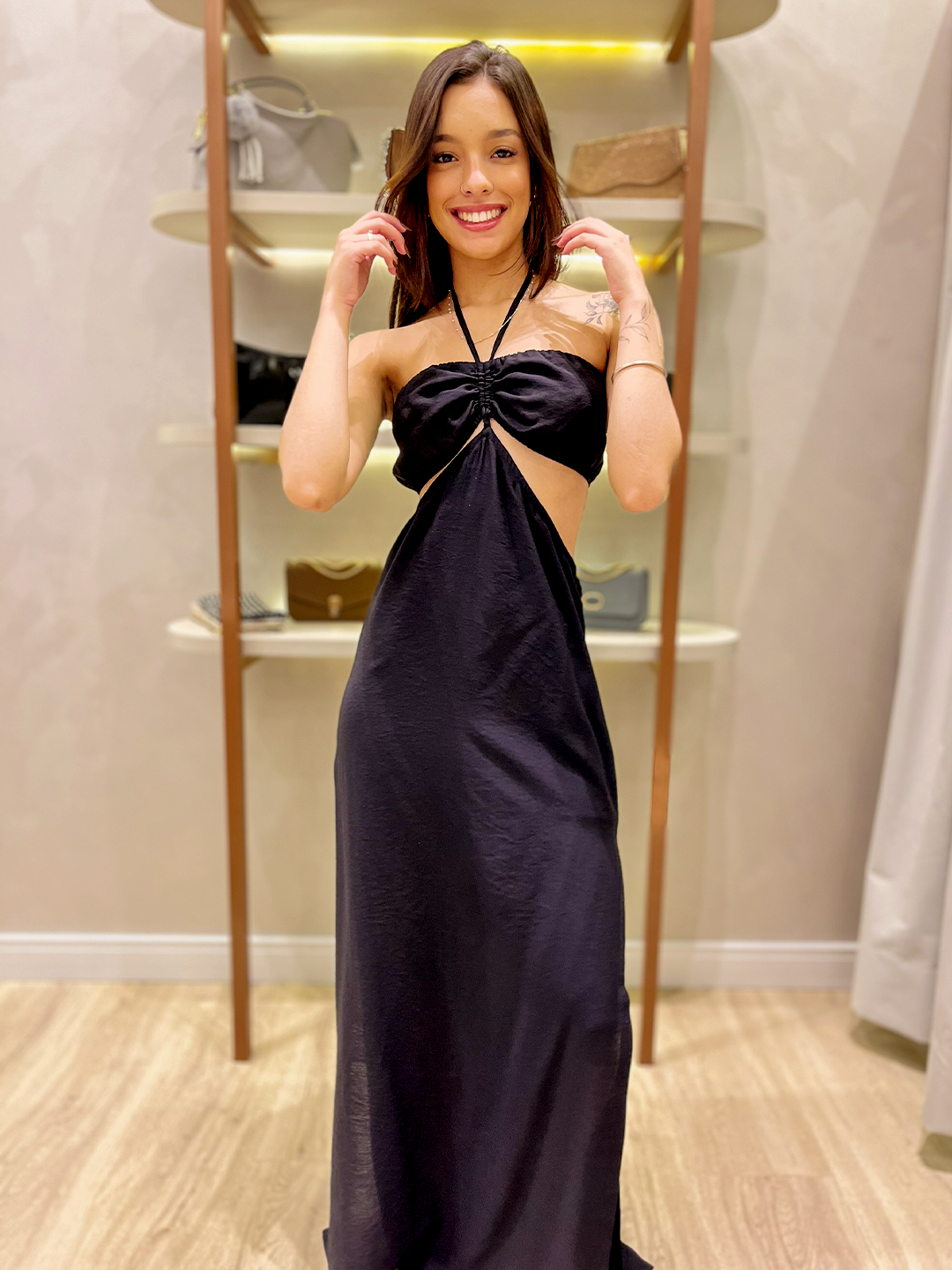 Vestido longo preto
