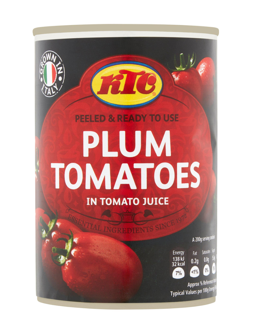 KTC Plum Tomatoes in Tomato Juice - Pack of 24
