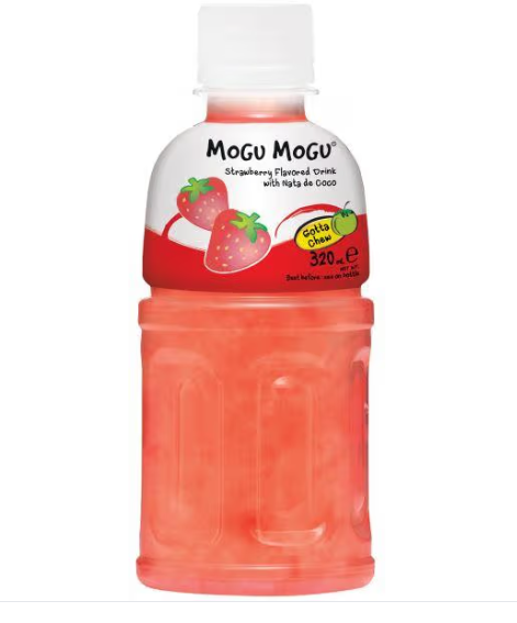 Mogu Mogu Strawberry Flavoured Drink with Nata De Coco (Case of 24)
