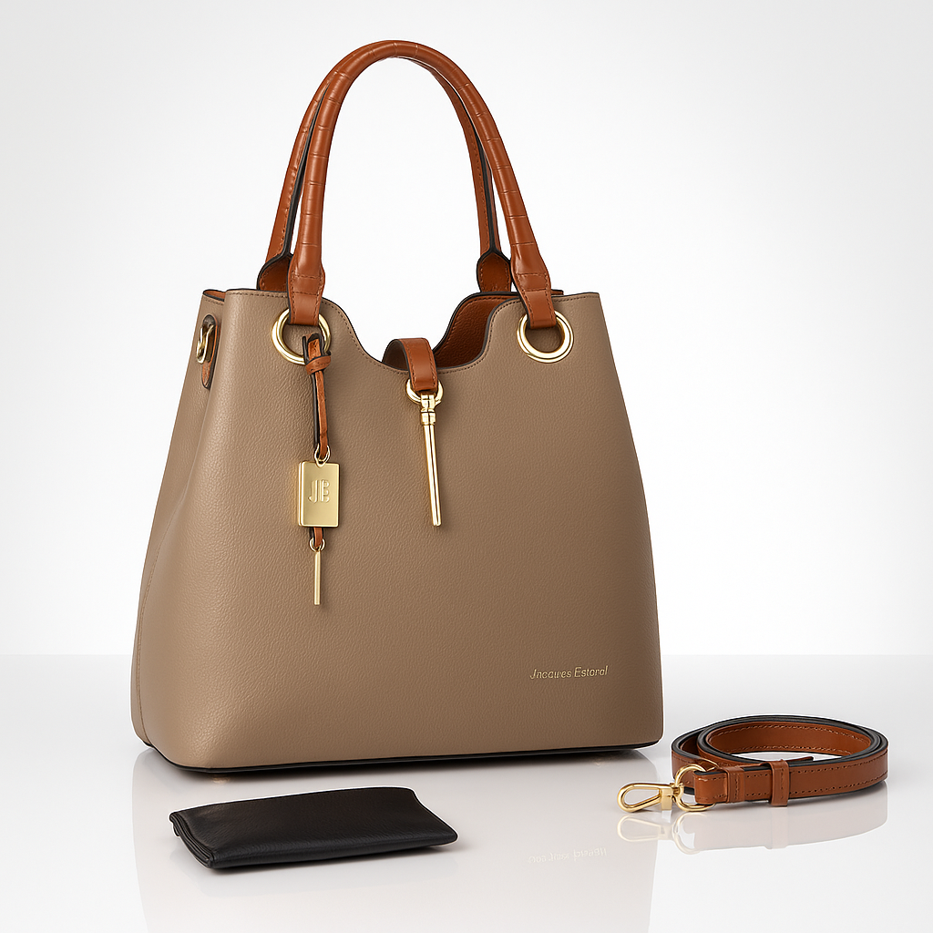 Jacques Esterel Silver Leather Tote Bag