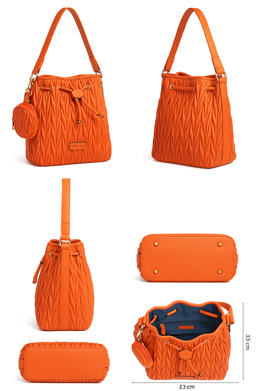 Jacques Esterel Quilted Orange Shoulder Bag