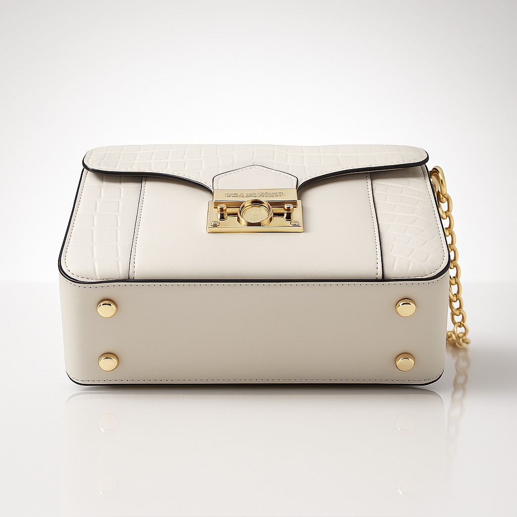 Jacques Esterel White Croc-Embossed Handbag