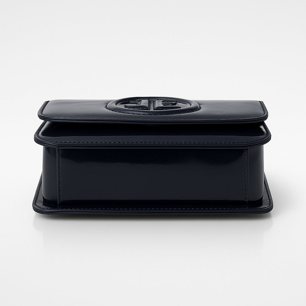 Jacques Esterel Navy Patent Leather Shoulder Bag