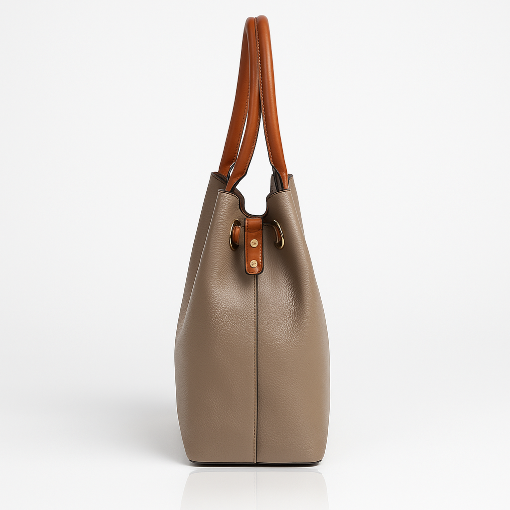 Jacques Esterel Silver Leather Tote Bag