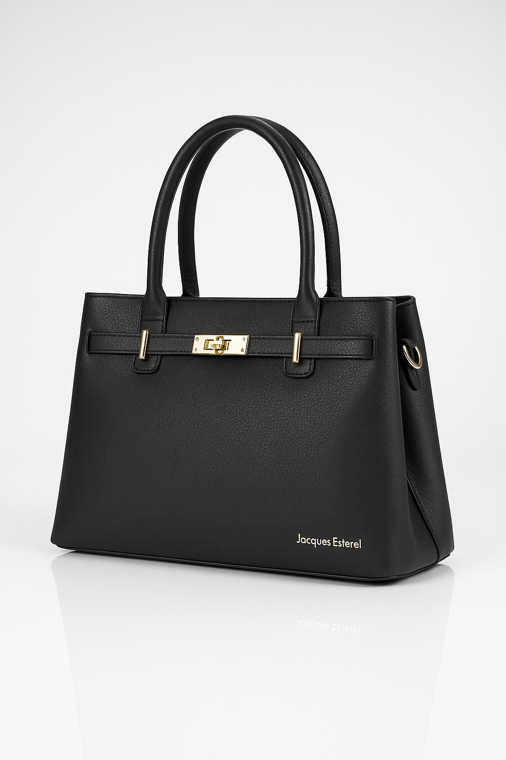 Jacques Esterel Black Leather Handbag