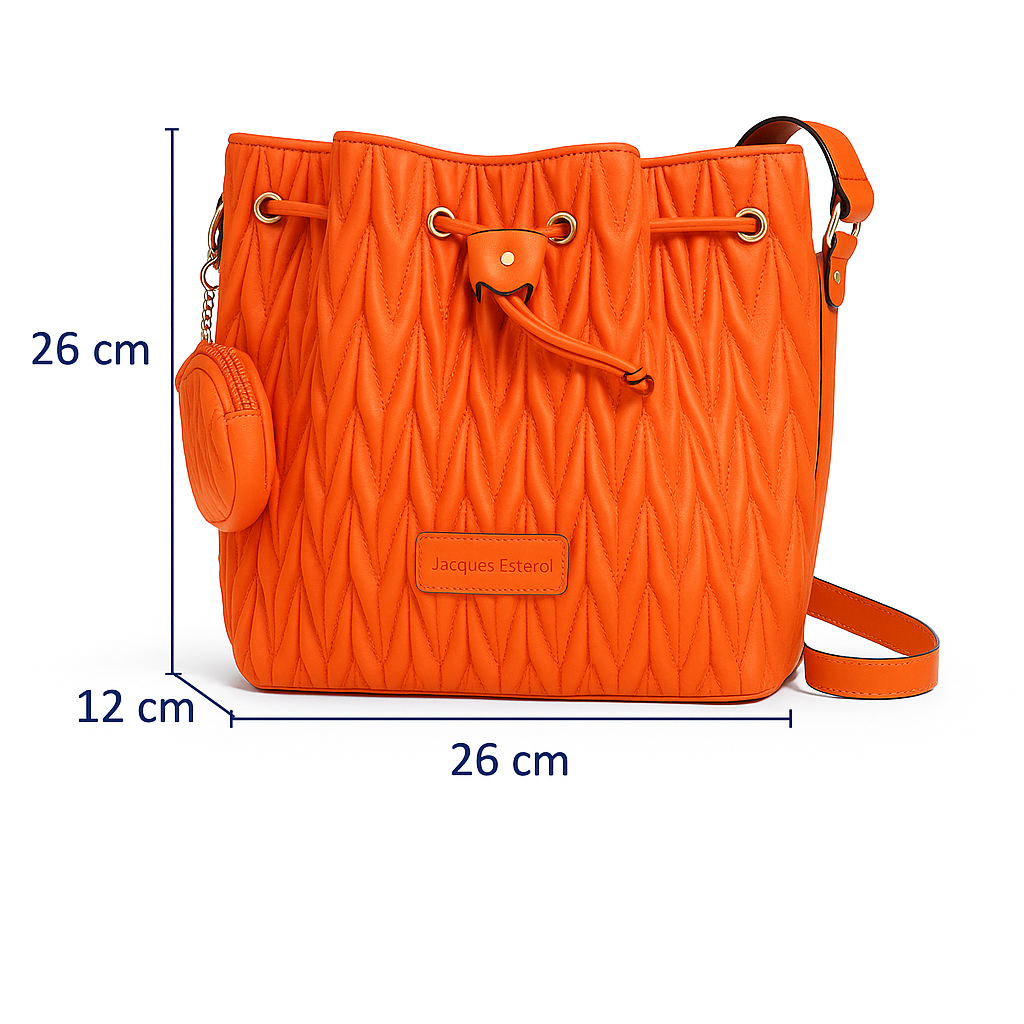 Jacques Esterel Quilted Orange Shoulder Bag