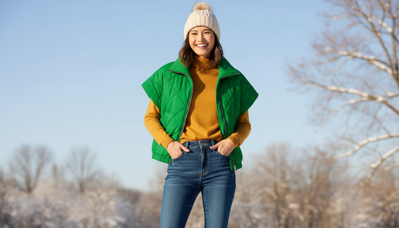 Green Quilted Short Sleeve Jacket