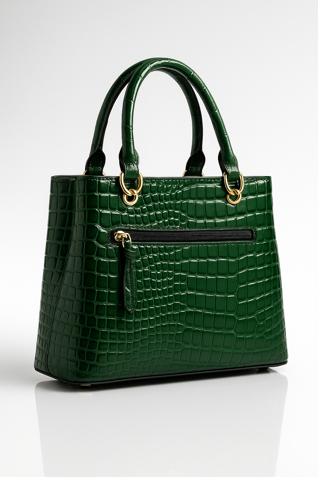 Jacques Esterel Green Croc-Embossed Handbag