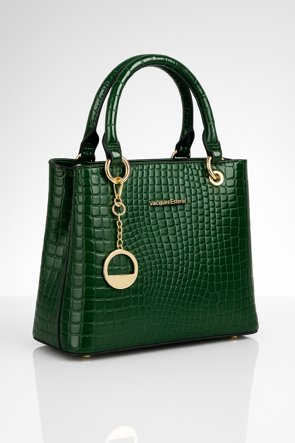 Jacques Esterel Green Croc-Embossed Handbag