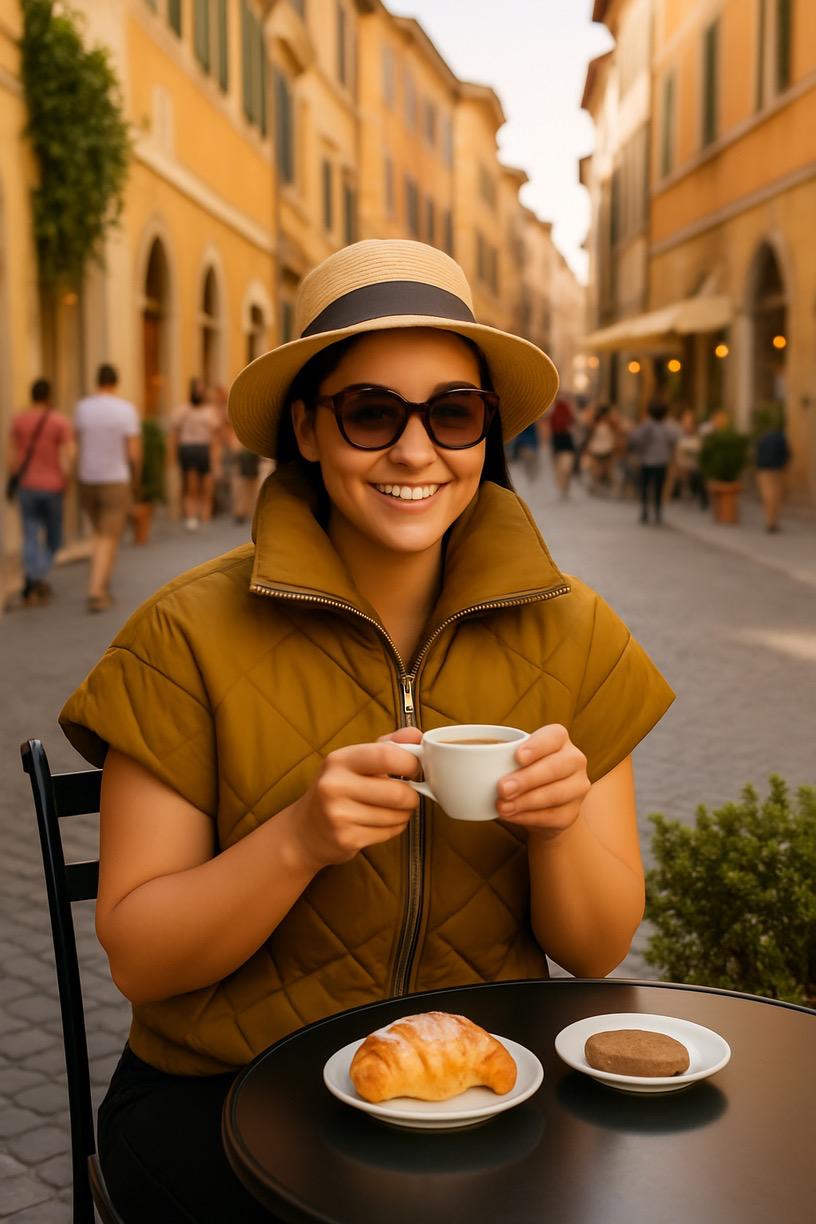 Brown Quilted Short Sleeve Jacket