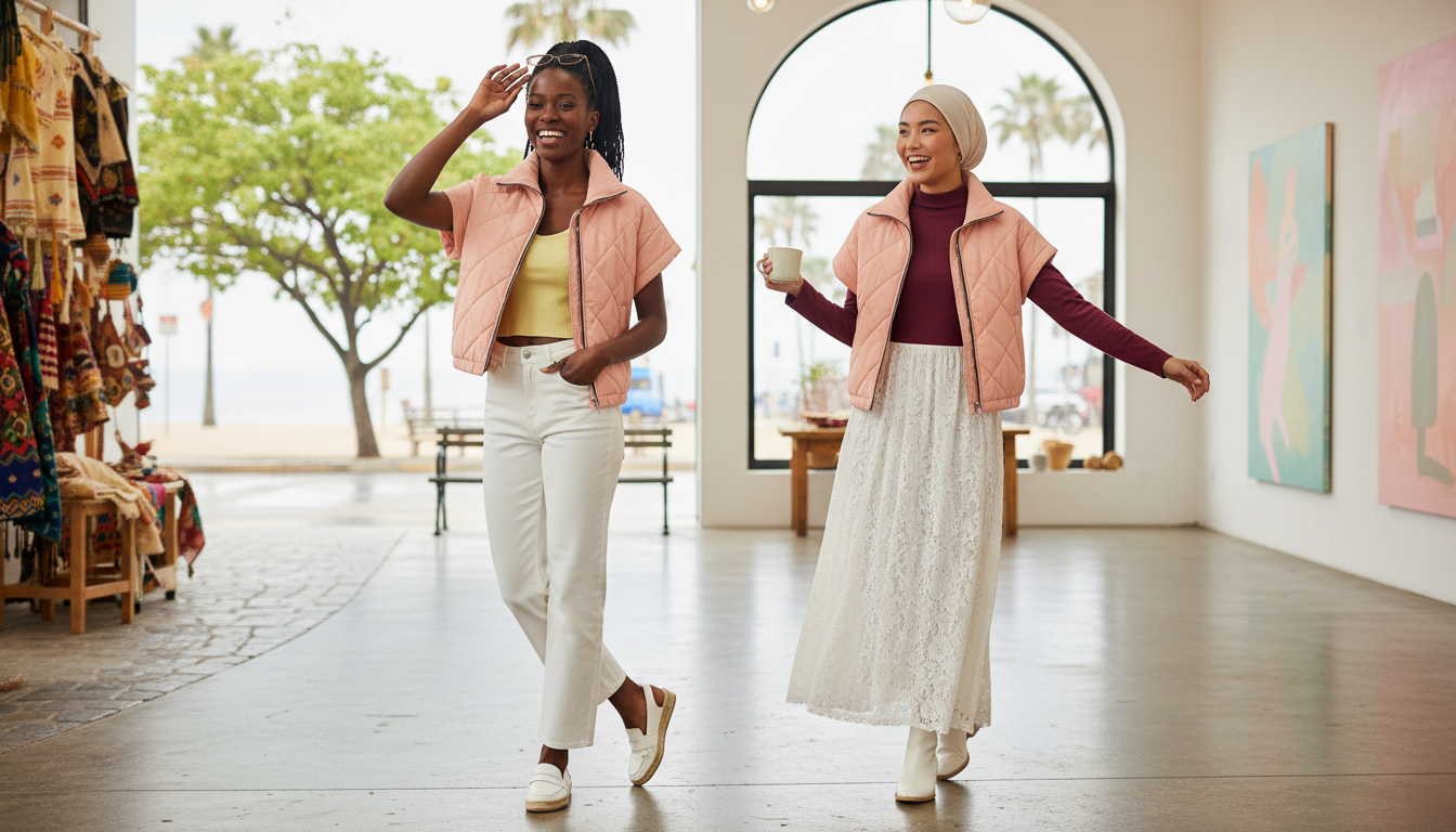 Pink quilted short sleeve jacket