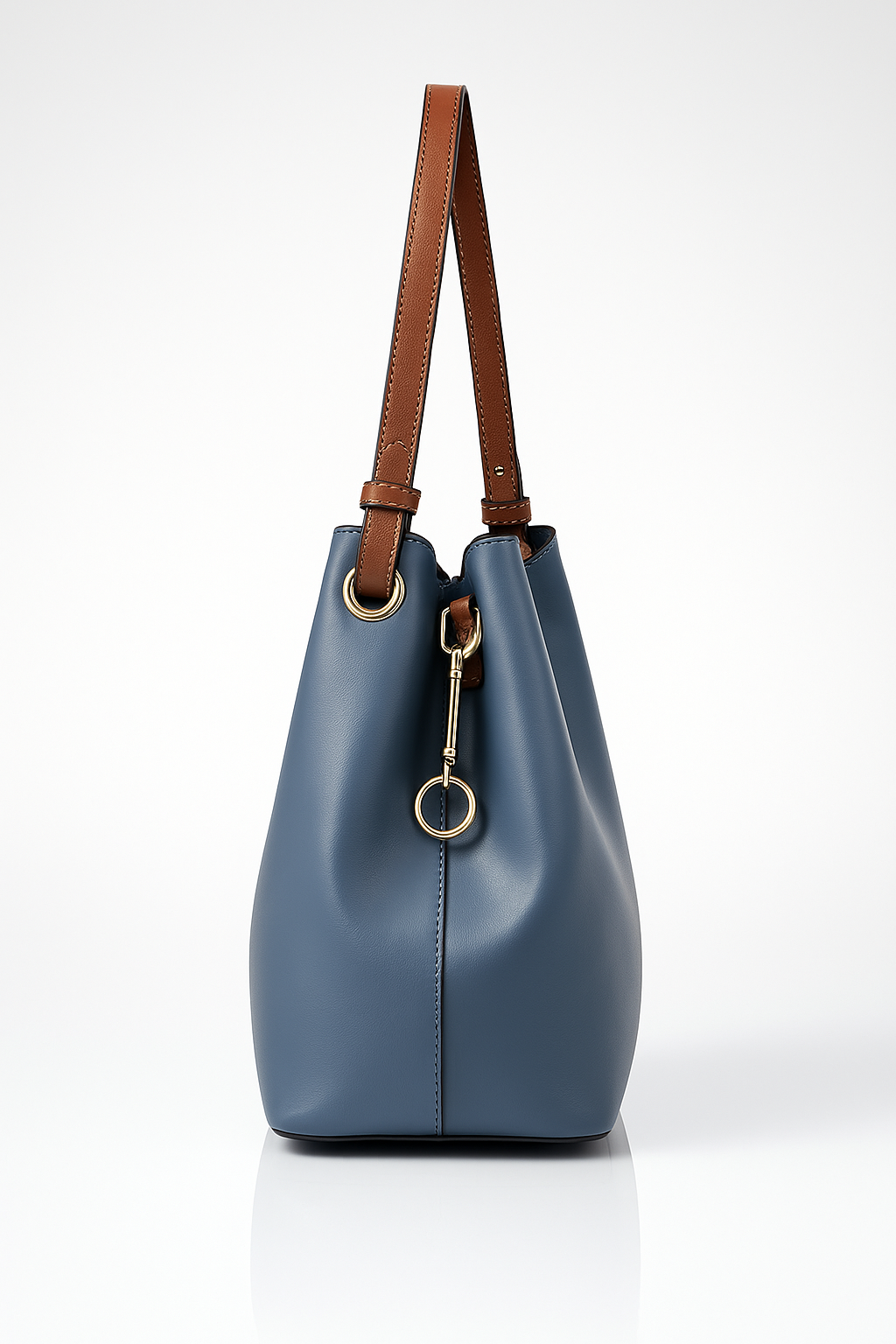 Jacques Esterel Blue Leather Tote Bag