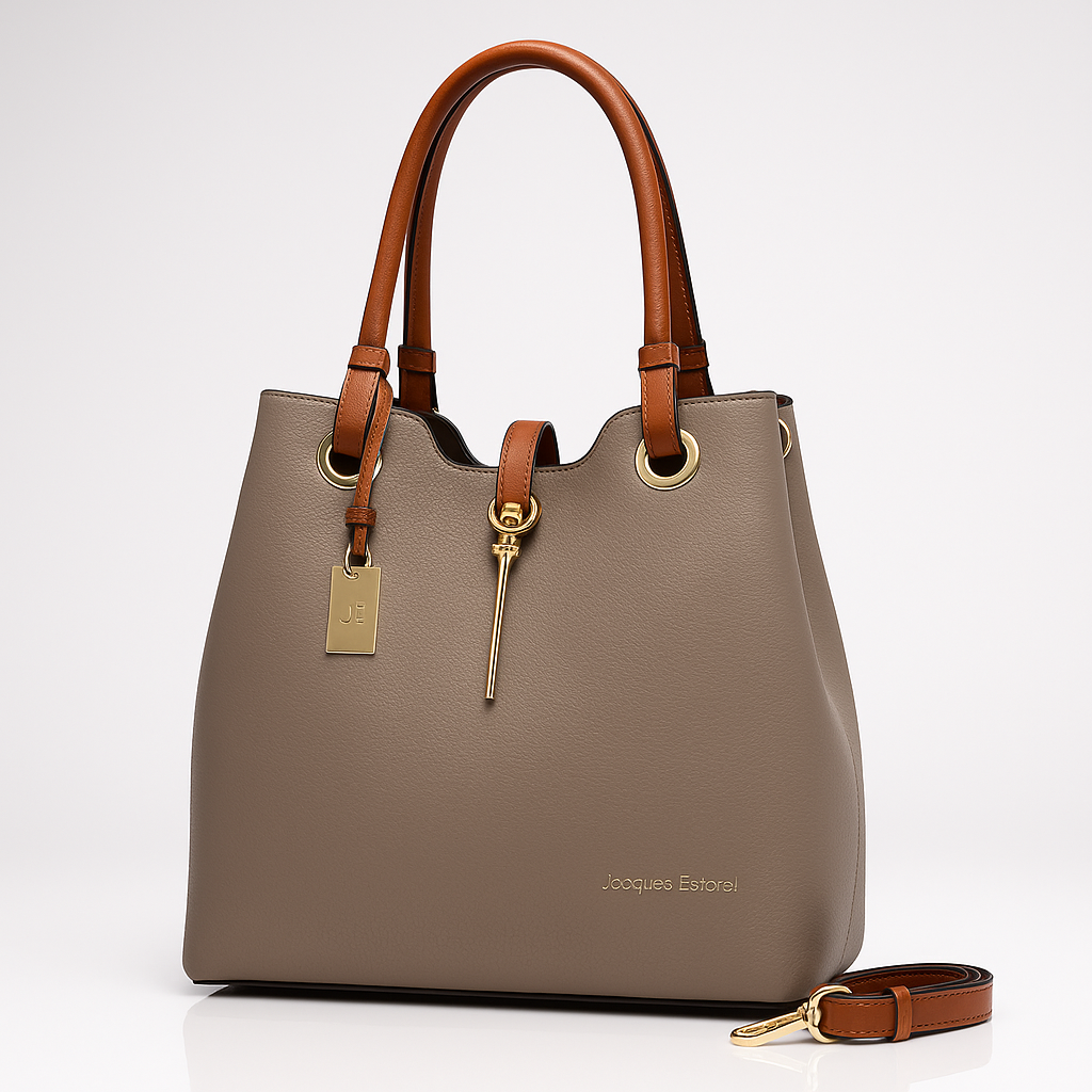 Jacques Esterel Silver Leather Tote Bag