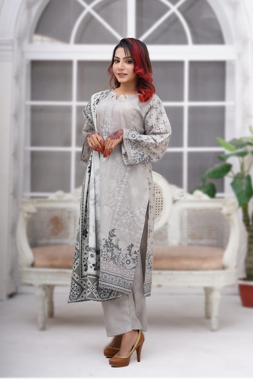 Elegant Printed Three-Piece Suit