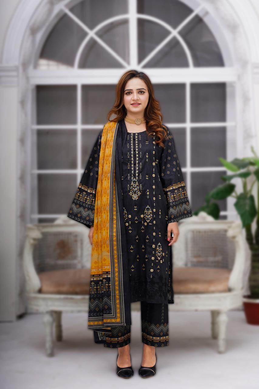 Elegant Black and Gold Embroidered Suit