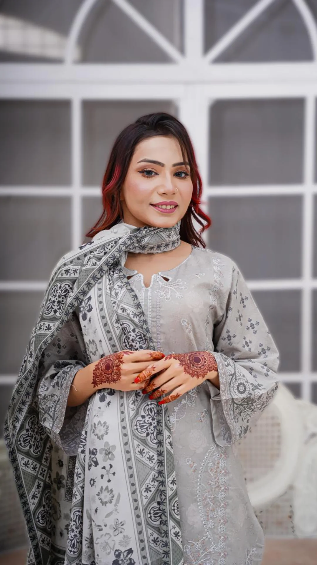 Elegant Printed Three-Piece Suit