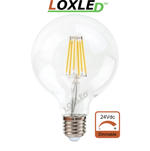 Ampoule LED E27 24V dimmable 6W G95 - 3000°K