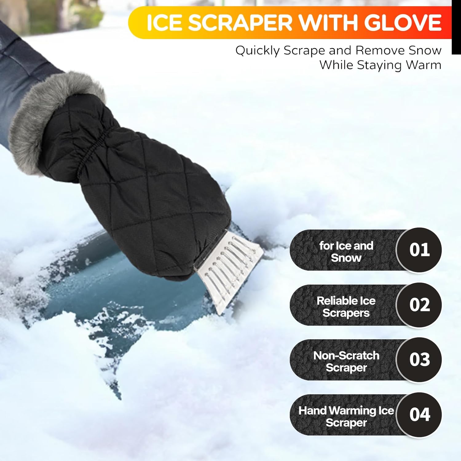 Ice Scraper with Glove