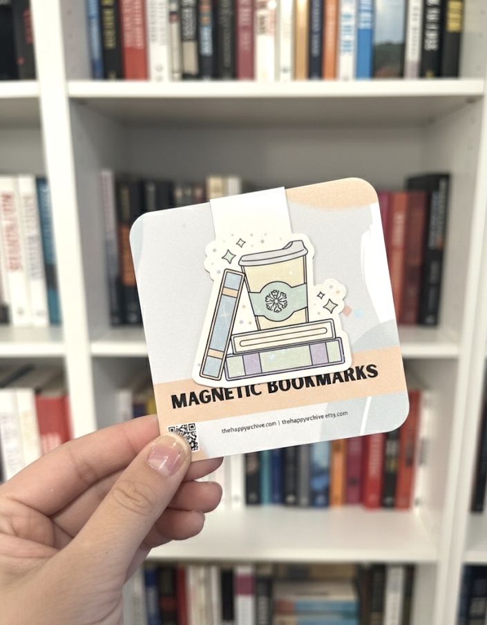 Coffee Cozy Books Winter Magnetic Bookmark | Book Lover Gift | Cozy Reading Accessory | Bookish Gift for Readers