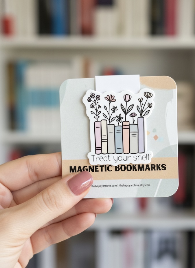 Treat Your Shelf Magnetic Bookmark | Book Lover Gift |Accessory for Readers & Book Clubs| Sticker