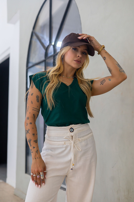 Tshirt Muscle Gola V Verde Esmeralda