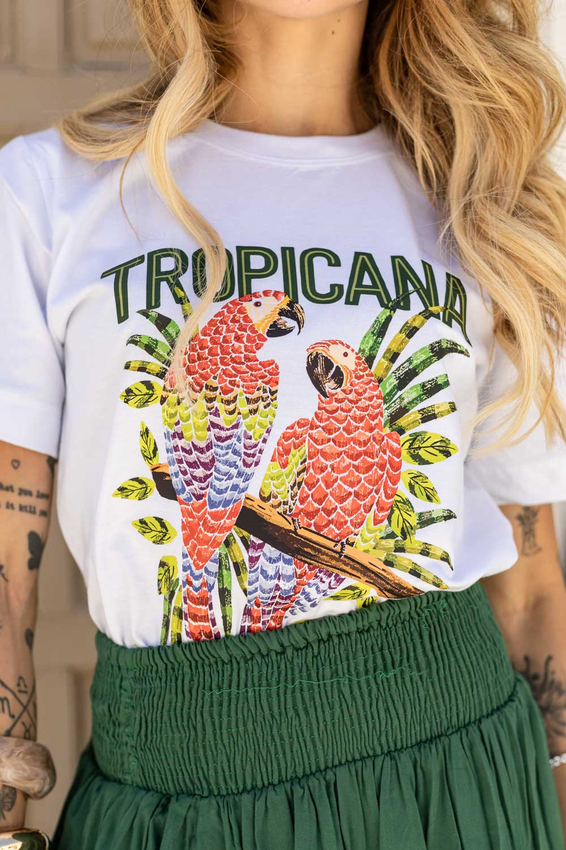 Tshirt Tropicana Araras Vermelhas