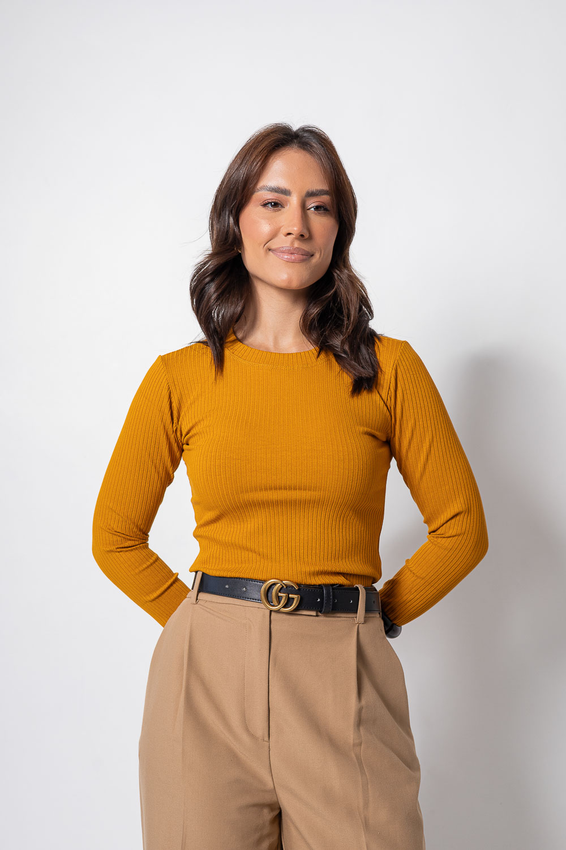 Manga Longa Soho Amarelo Saffron