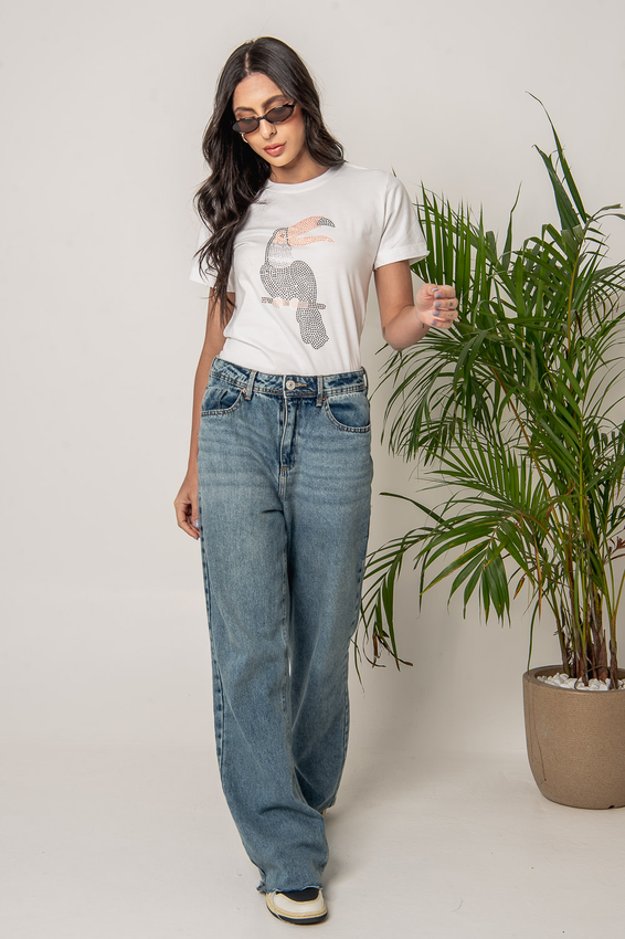 Tshirt Tucano Bico Laranja Brilhoso Aplicação 