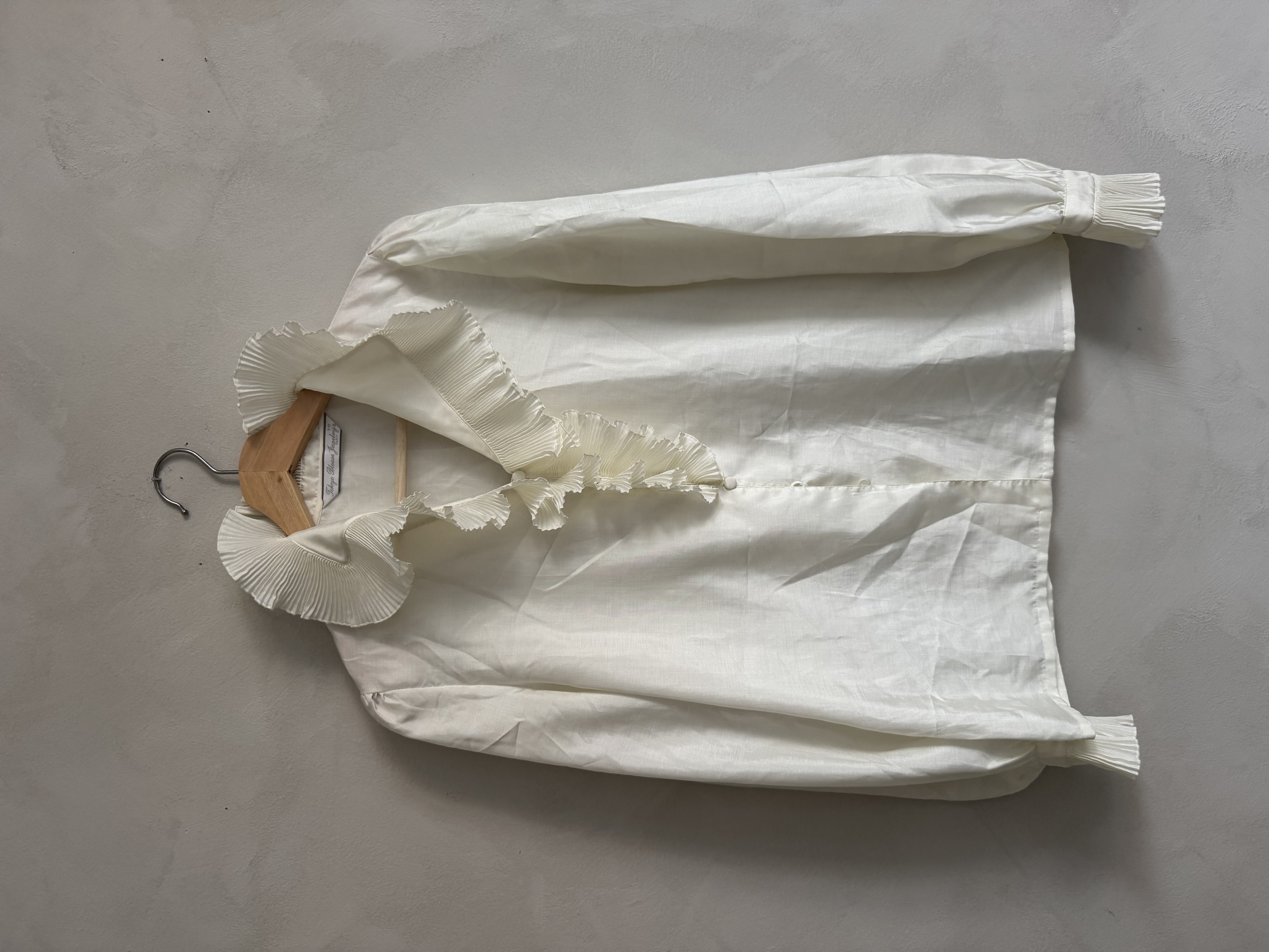 Vintage White Ruffled Blouse - 