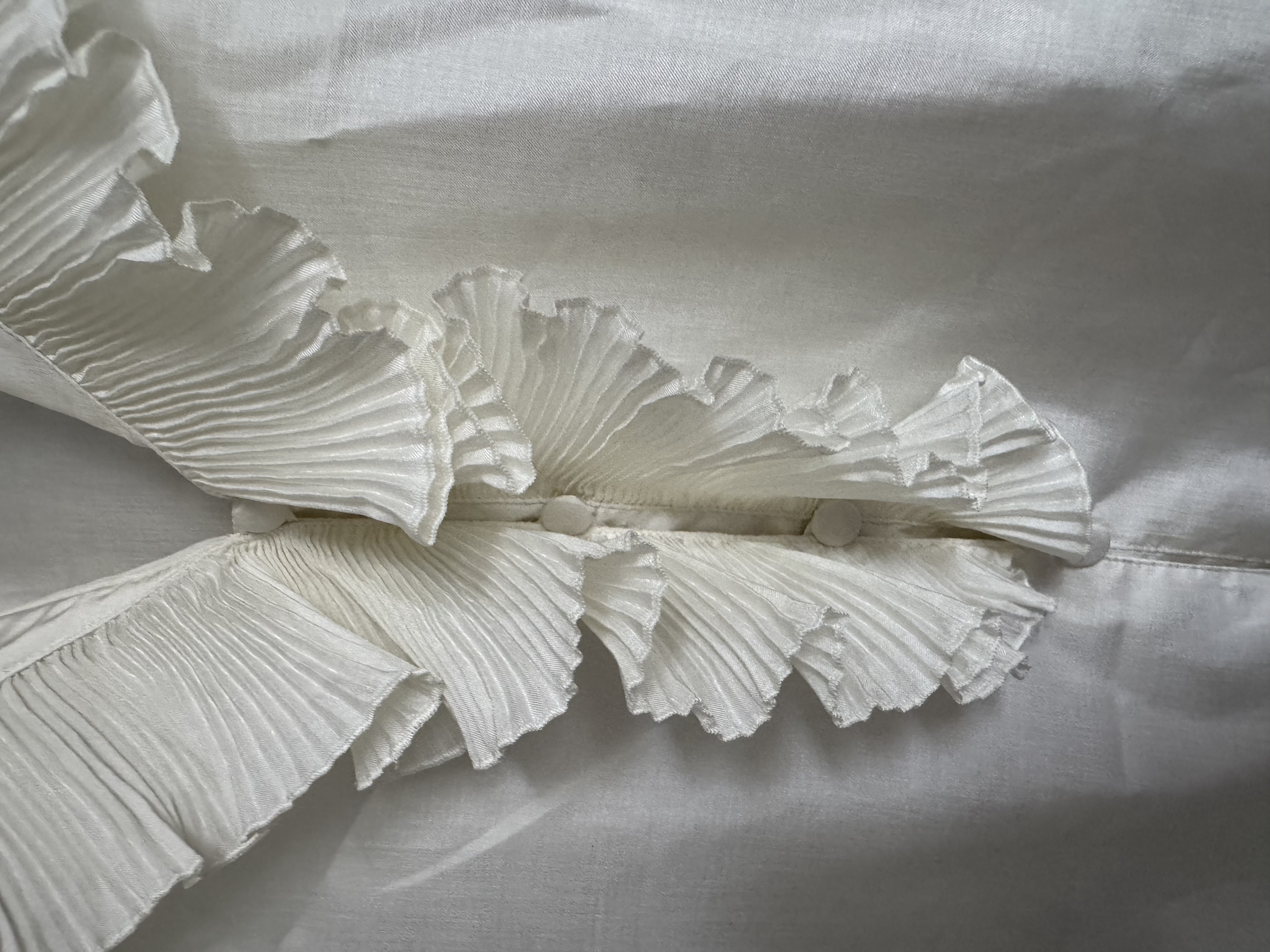 Vintage White Ruffled Blouse - 