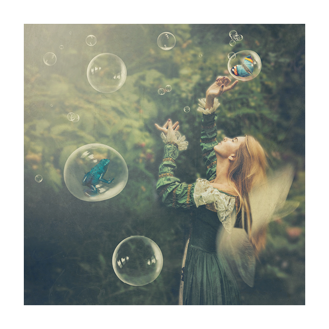 Fairy Garden  50x50 cm print med mindre skönhetsfel. 2:a handssortering